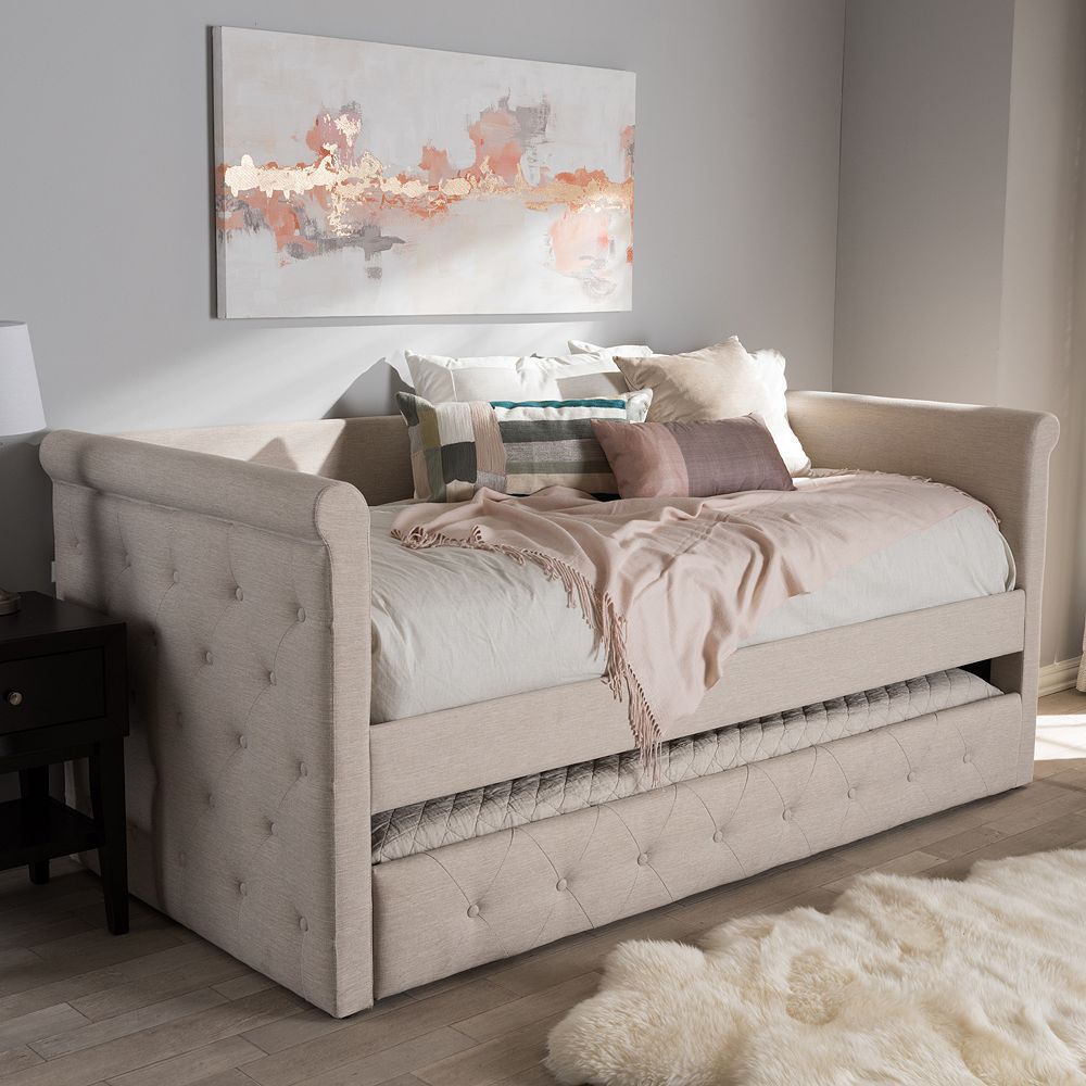 Baxton Studio Alena Upholstered Daybed & Trundle