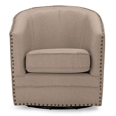 Baxton Studio Porter Swivel Tub Accent Chair
