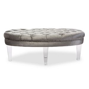 Baxton Studio Edna Tufted Round Ottoman Bench