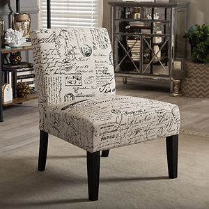 Baxton Studio Script Armless Accent Chair