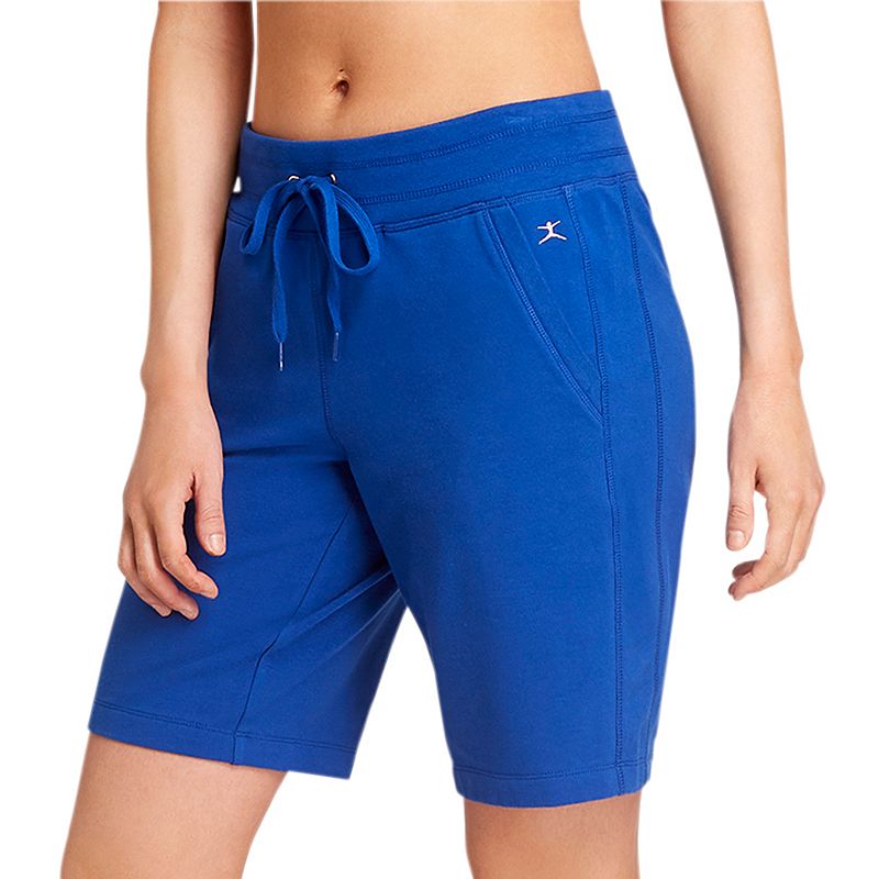 UPC 043475781951 product image for Women's Danskin High-Waisted Bermuda Shorts, Size: Medium, Blue | upcitemdb.com