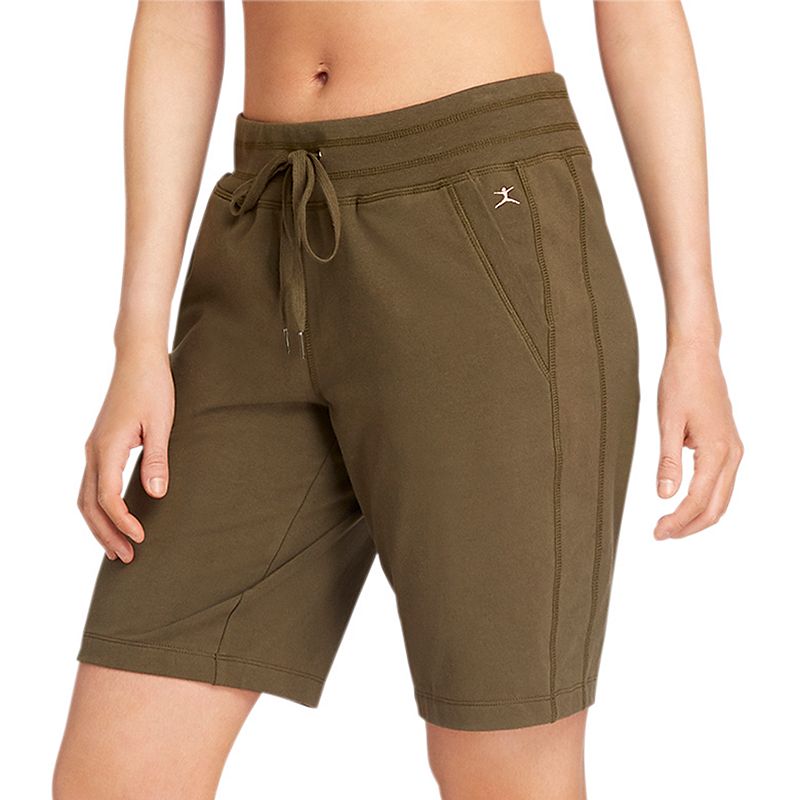 UPC 043475780718 product image for Women's Danskin High-Waisted Bermuda Shorts, Size: Small, Green | upcitemdb.com