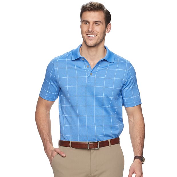Van Heusen Men's Flex Windowpane Short Sleeve Polo Shirt 