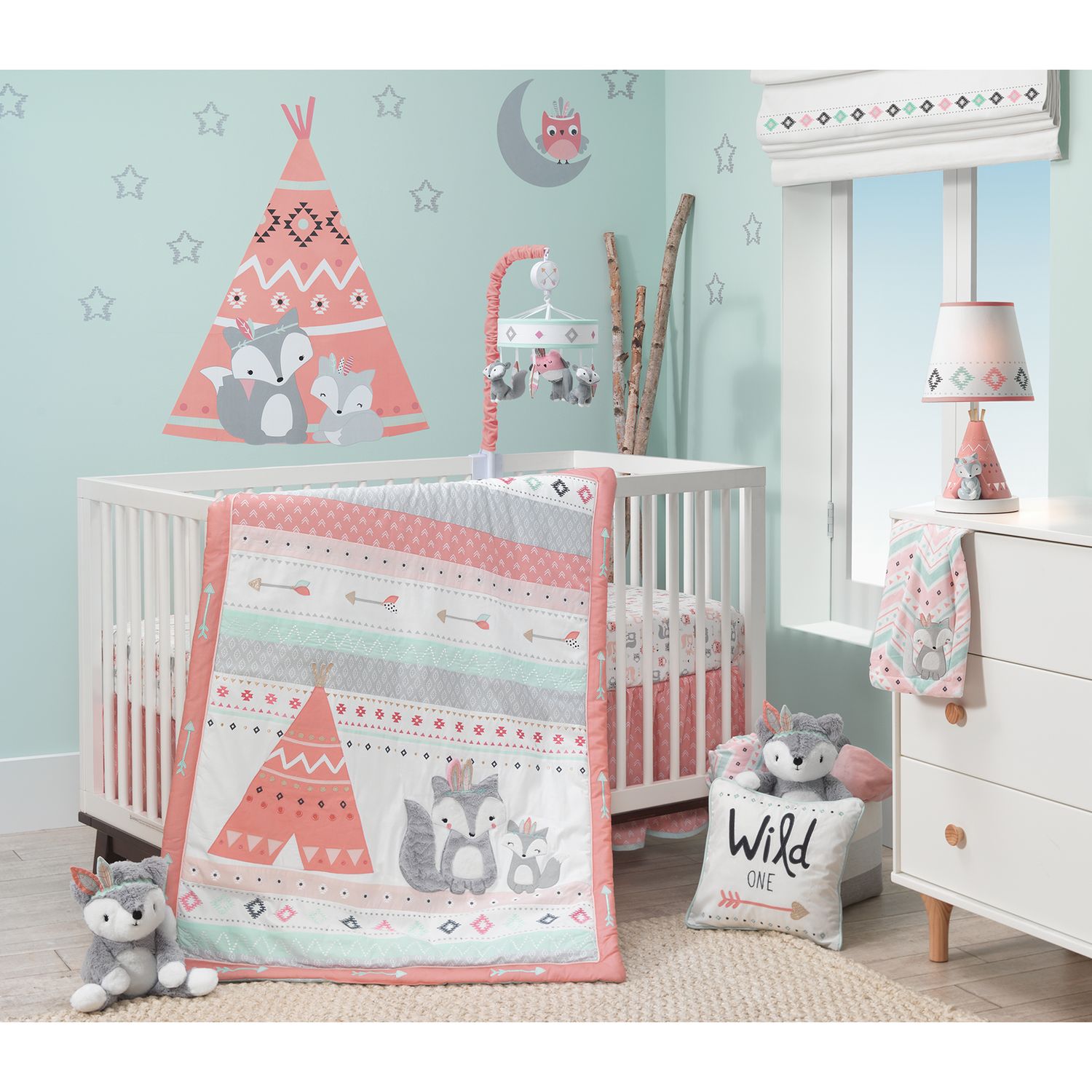 lambs and ivy mini crib bedding