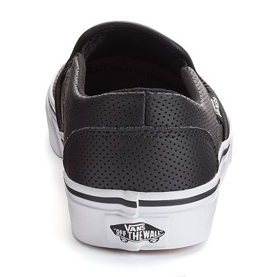 Grey perforated leather vans hotsell