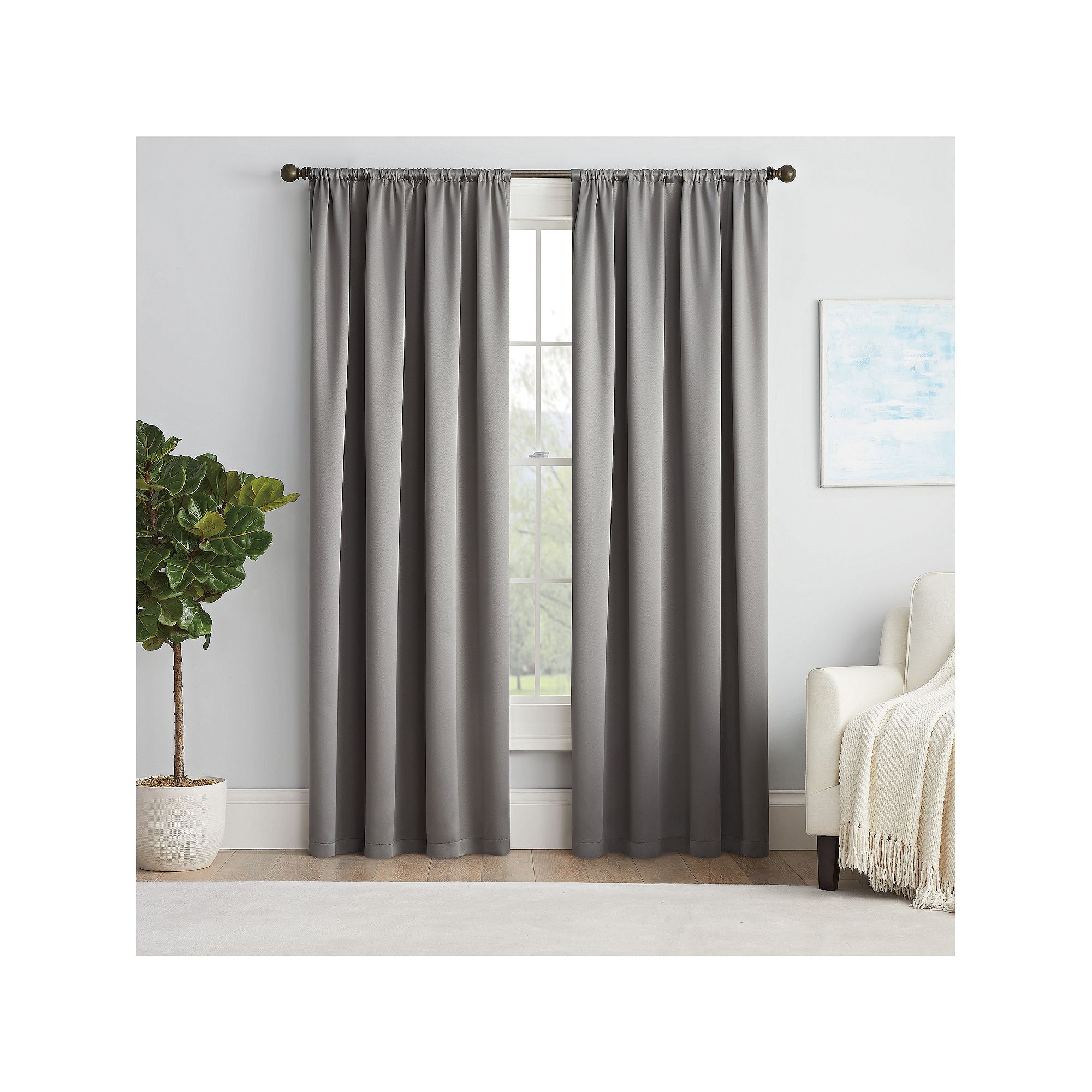 eclipse Thermapanel Room-Darkening 1-Panel Window Curtain, Gray