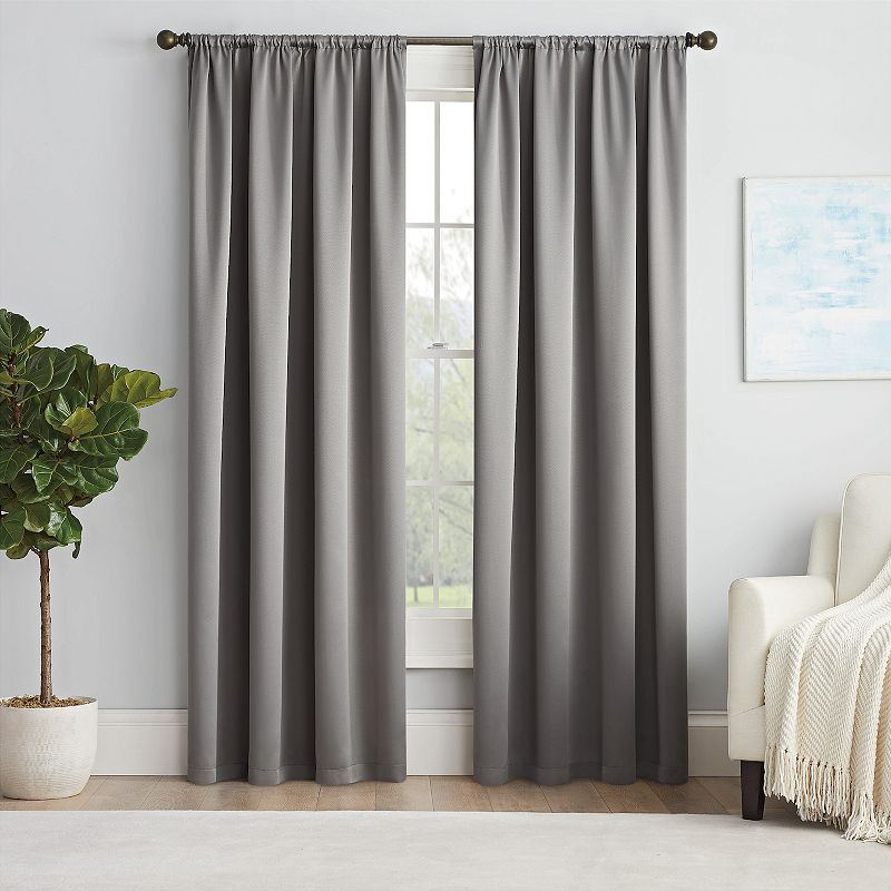 Elrene Home Fashions Aurora Kids Room Darkening Layered Sheer Curtain Panel, 52 x 63 - Pearl Gray