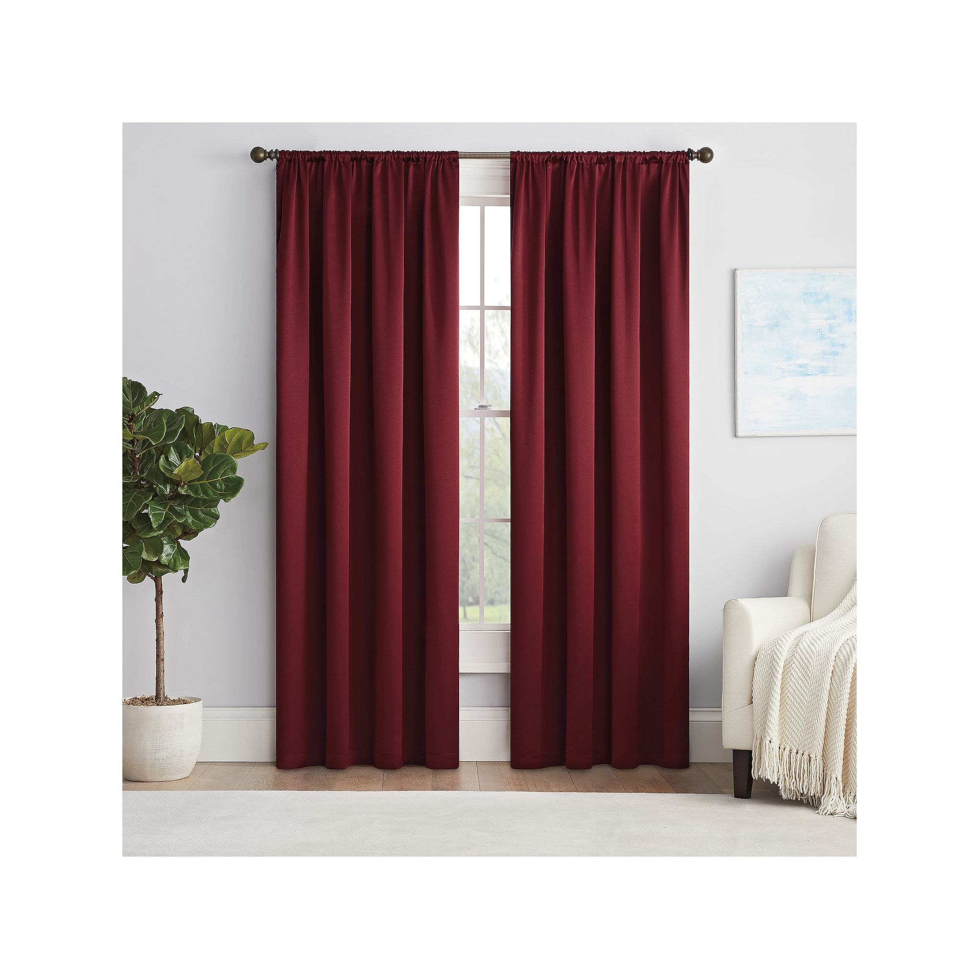 eclipse Thermapanel Room-Darkening 1-Panel Window Curtain, Merlot