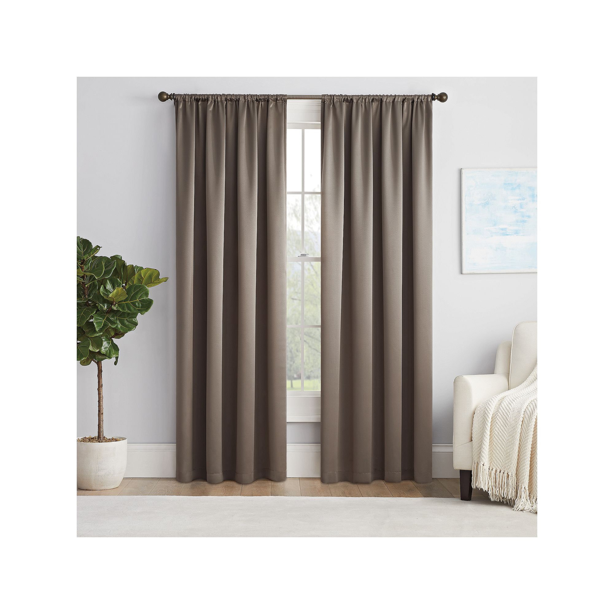 eclipse Thermapanel Room-Darkening 1-Panel Window Curtain, Brown