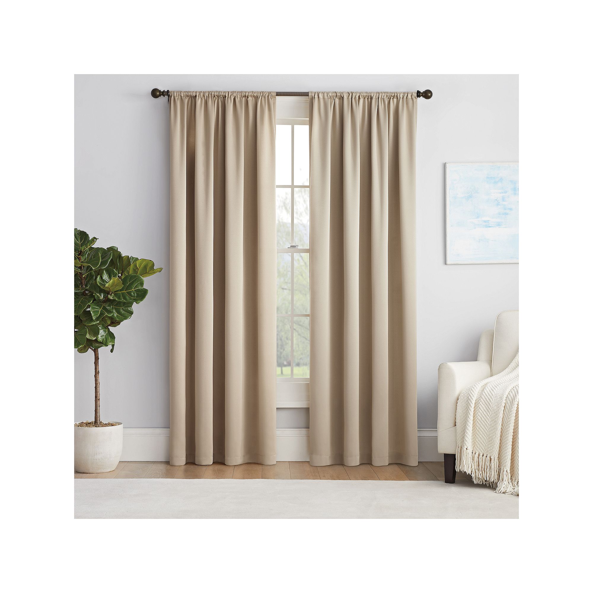 eclipse Thermapanel Room-Darkening 1-Panel Window Curtain, Brown