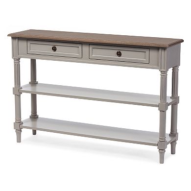 Baxton Studio Farmhouse Shabby Chic 2-Drawer Console Table  