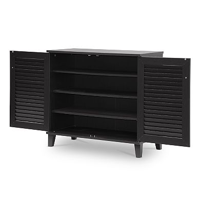Baxton Studio Coolidge Shutter Door Storage Cabinet