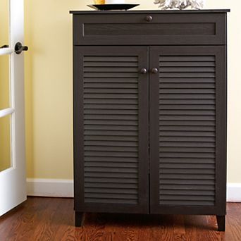 Baxton Studio Harding Shutter Door Storage Cabinet