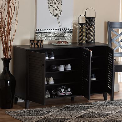 Baxton Studio Warren 3-Door Shoe Storage Cabinet