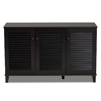 Baxton Studio Warren 3-Door Shoe Storage Cabinet