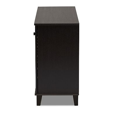 Baxton Studio Warren 3-Door Shoe Storage Cabinet