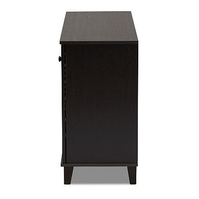 Baxton Studio Warren 3-Door Shoe Storage Cabinet 