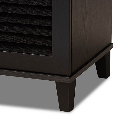 Baxton Studio Warren 3-Door Shoe Storage Cabinet 