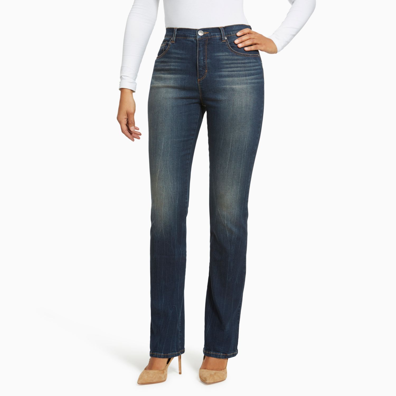 gloria vanderbilt high rise bootcut jeans