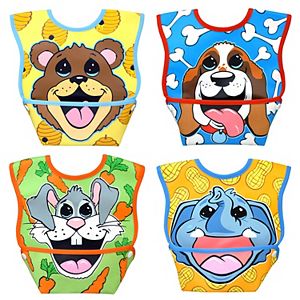Dexbaby 4-pk. Big Mouth Animal Waterproof Small Dura-Bib Set