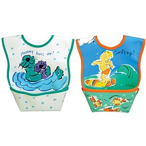 Dexbaby 2-pk. Otters & Surf Catch-All Waterproof Small Dura-Bib Set