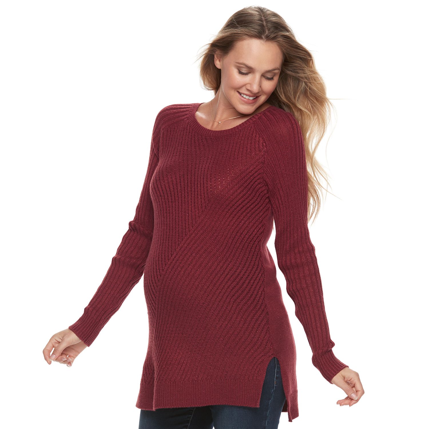 ribbed tunic sweater