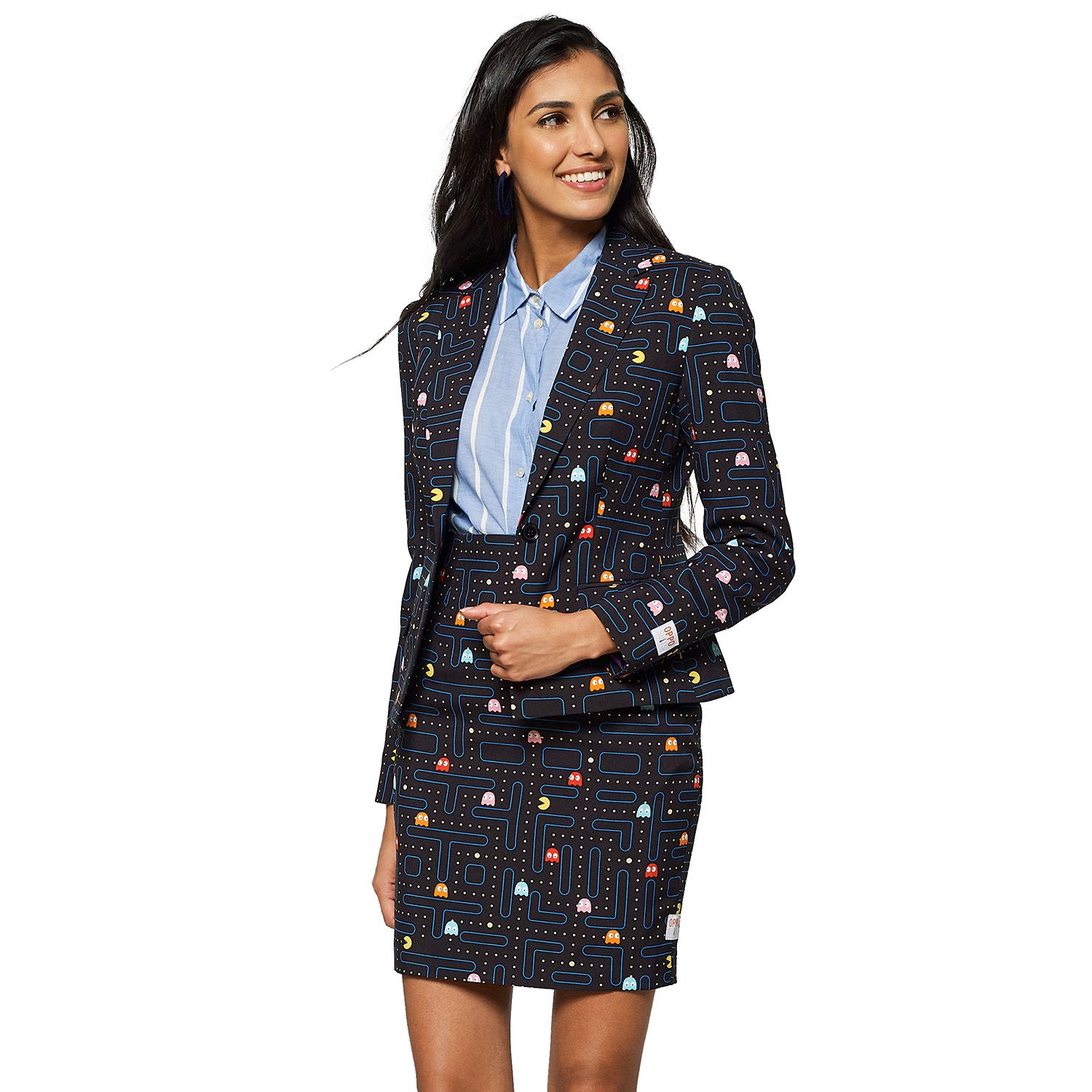 macy's black skirt suit