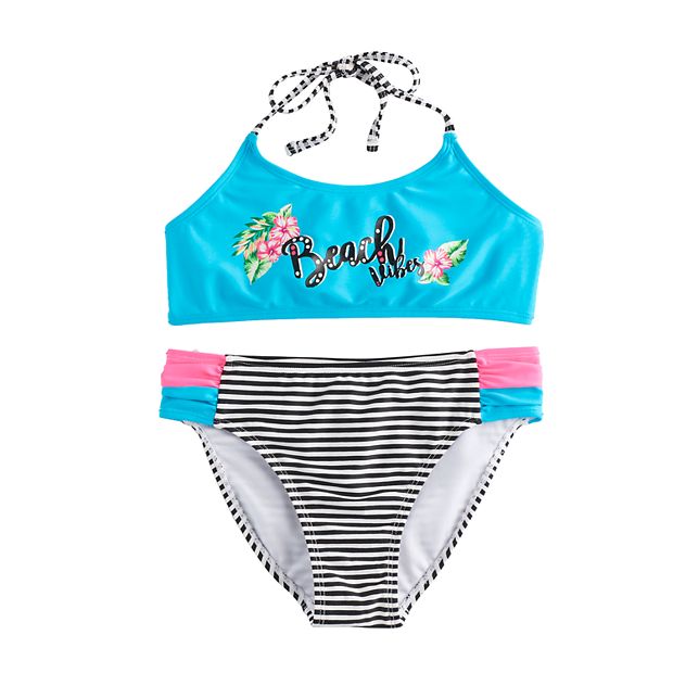 Girls 7-16 SO® Beach Vibes Bikini Top & Bottoms Swimsuit Set