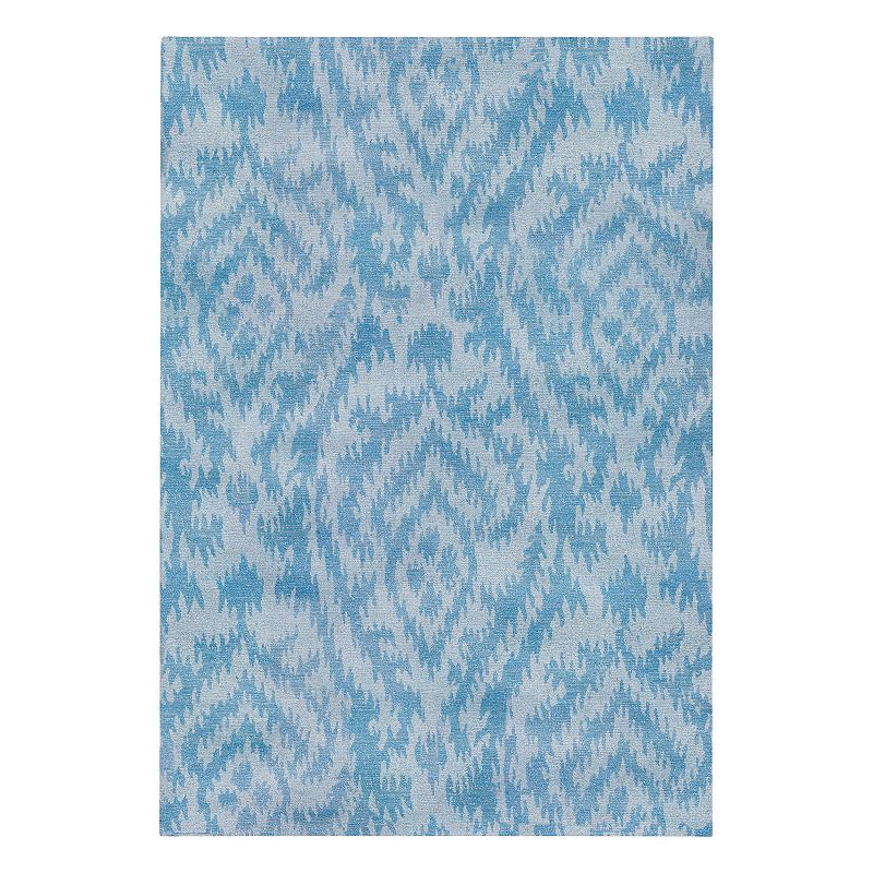 Couristan Sagano Mystic Haze Ikat Rug, Blue Ivory, 5.5X8 Ft