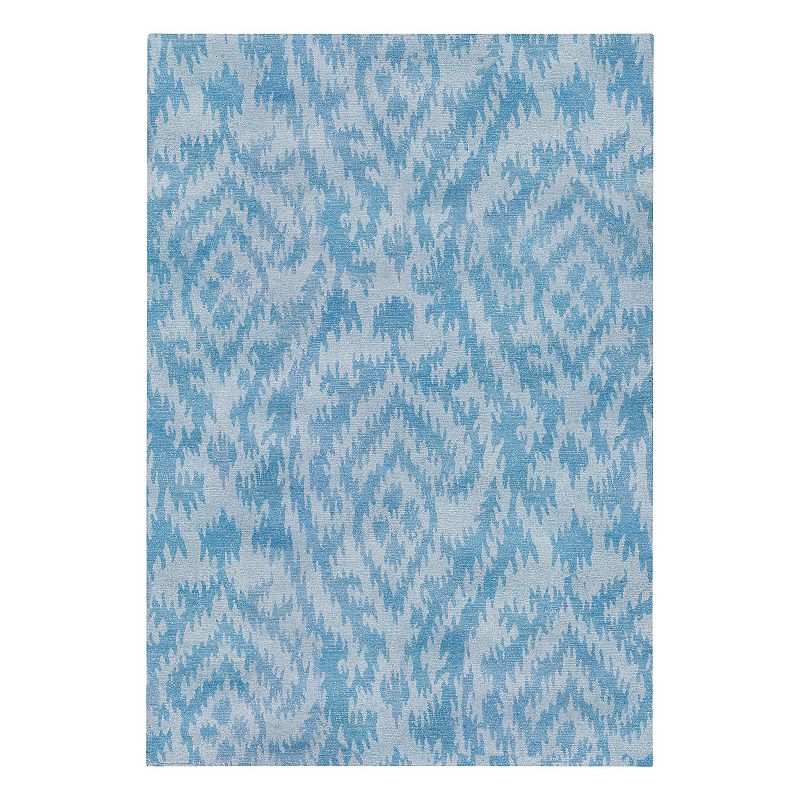 Couristan Sagano Mystic Haze Ikat Rug, Blue Ivory, 5.5X8 Ft