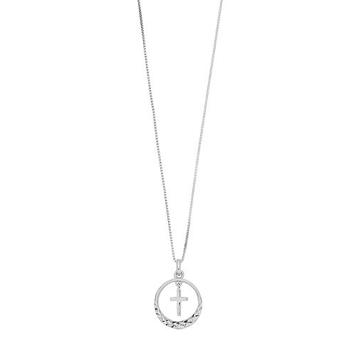 Timeless Sterling Silver Cross Dangle Pendant Necklace