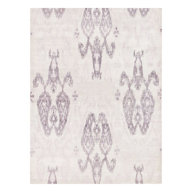 Couristan Sagano Zodiac Ikat Rug, Ivory Purple, 5.5X8 Ft