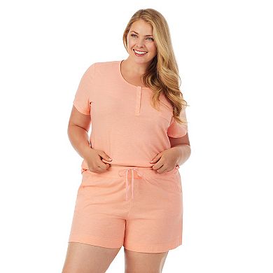 Plus Size Cuddl Duds Essentials Pajama Tee & Pajama Boxers Sleep Set