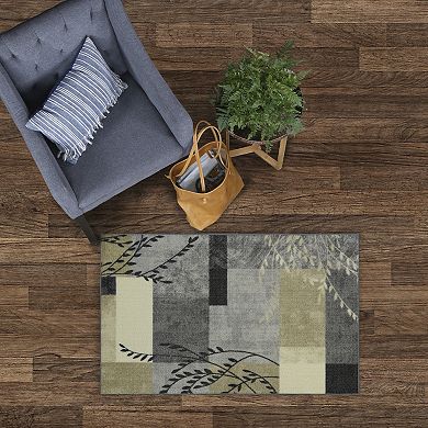 Maples Highland Textured Patchwork Print Area Rugs & Washable Throw Rugs