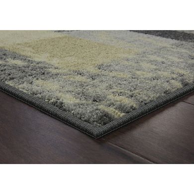 Maples Highland Textured Patchwork Print Area Rugs & Washable Throw Rugs