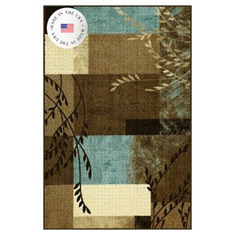 Maples Highland Textured Patchwork Print Area Rugs & Washable Throw Rugs