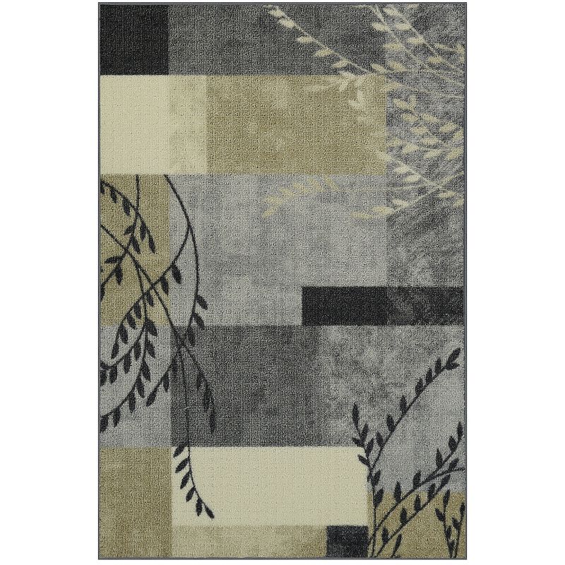 Maples Highland Textured Patchwork Print Area Rugs & Washable Throw Rugs, Gray Swindon, 30 in. x 43 in.