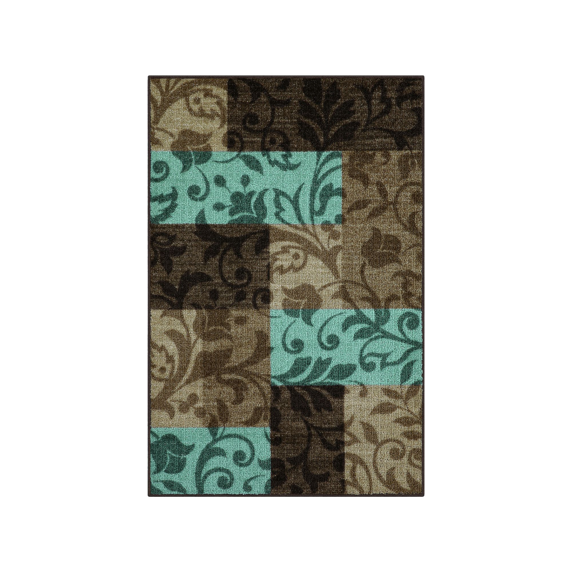 Maples Highland Textured Patchwork Print Area Rugs & Washable Throw Rugs, L