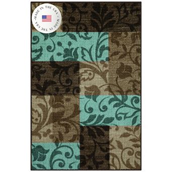 Maples Highland Textured Patchwork Print Area Rugs & Washable Throw Rugs