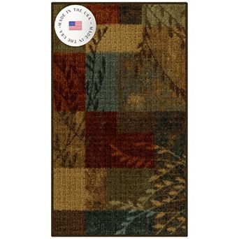 Maples Highland Textured Patchwork Print Area Rugs & Washable Throw Rugs