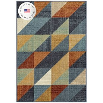 Maples Highland Textured Patchwork Print Area Rugs & Washable Throw Rugs