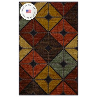 Maples Highland Textured Patchwork Print Area Rugs & Washable Throw Rugs