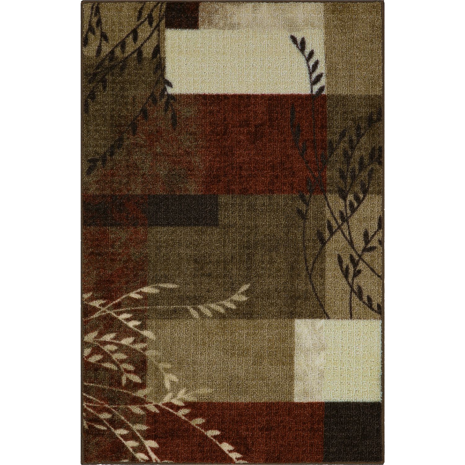 Maples Highland Textured Patchwork Print Area Rugs & Washable Throw Rugs