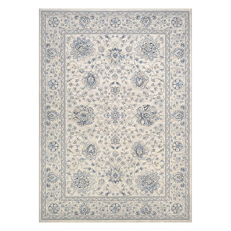 Couristan Sultan Treasures Persian Isfahan Framed Floral Rug, Antique Ivory, 6.5X9.5 Ft