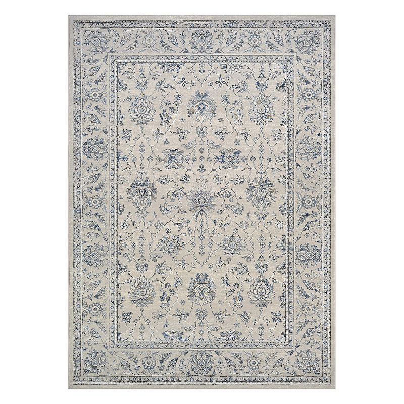 Couristan Sultan Treasures All-Over Mashhad Framed Floral Rug, Gray, 8X11 Ft