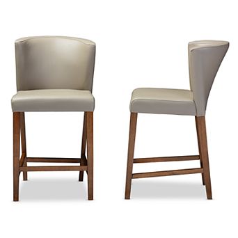 Baxton Studio Olivia Mid-Century Counter Stool 2 pc Set