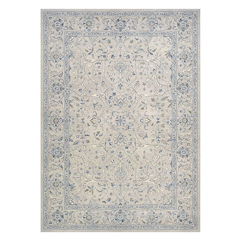 Couristan Sultan Treasures Floral Yazd Framed Floral Rug, Gray, 8X11 Ft