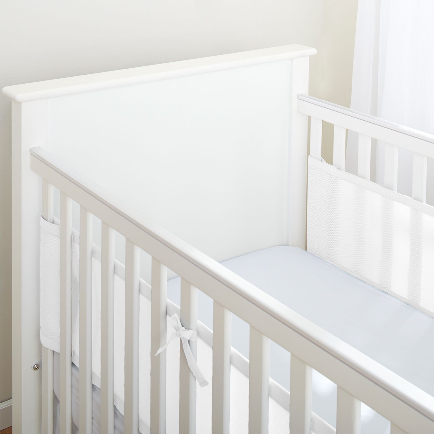 breathable baby solid mesh crib liner