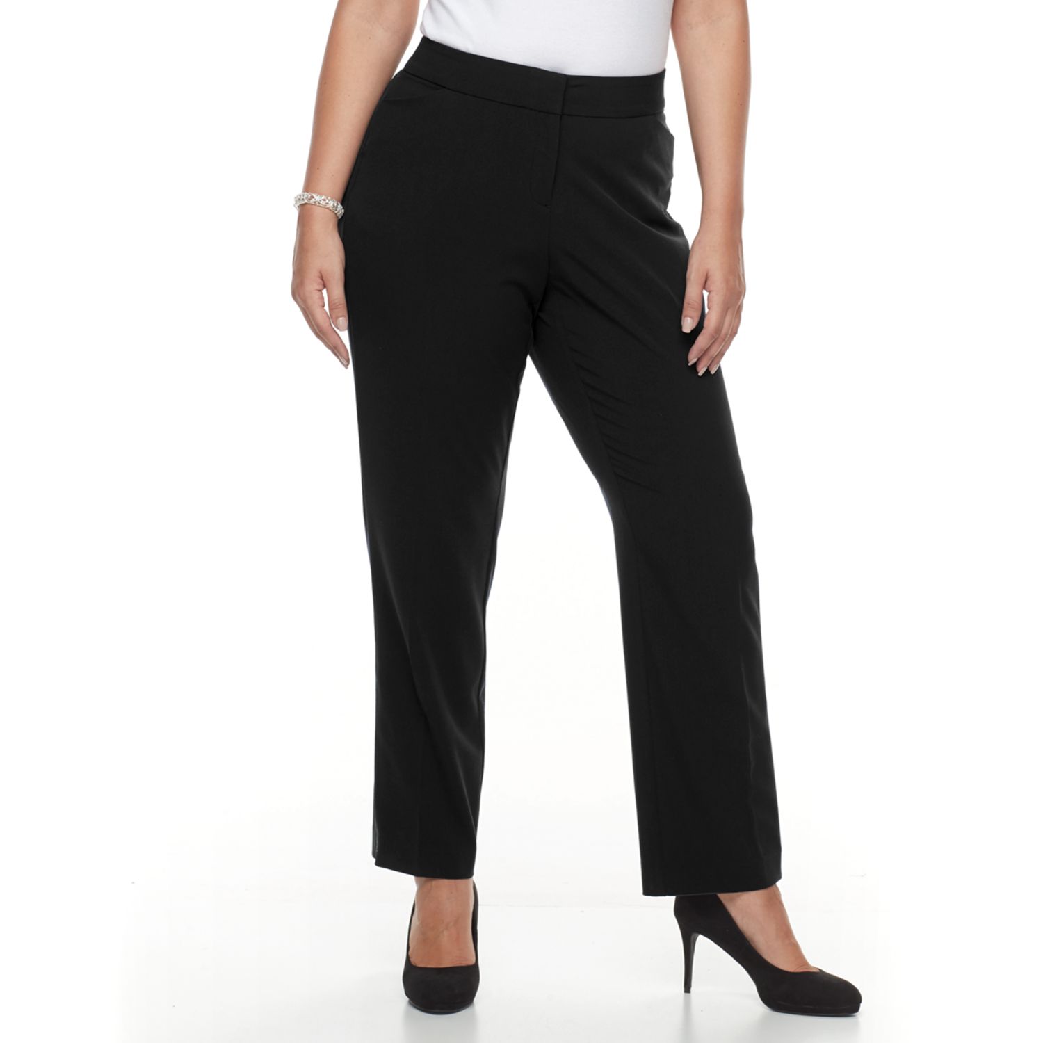 women's plus size black work pants