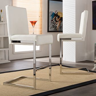 Baxton Studio Toulan Faux-Leather Counter Stool 2 pc Set
